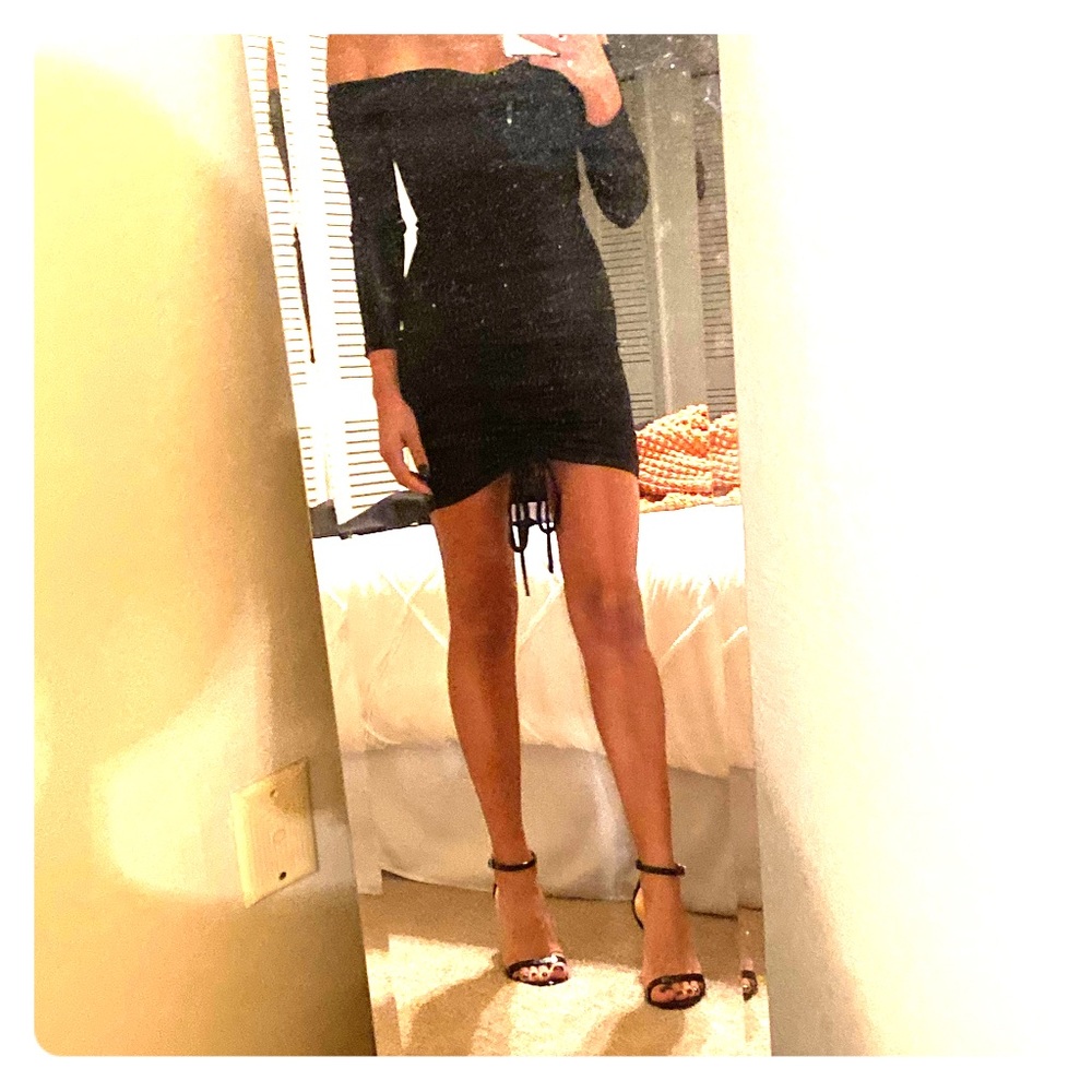 Ruched black dress